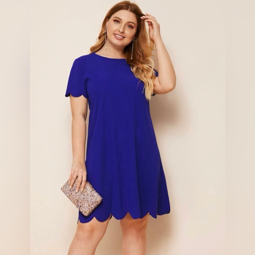 Royal Blue Scallop Edge Dress